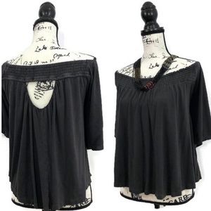 American Eagle Outfitters Black Off The Shoulder Top